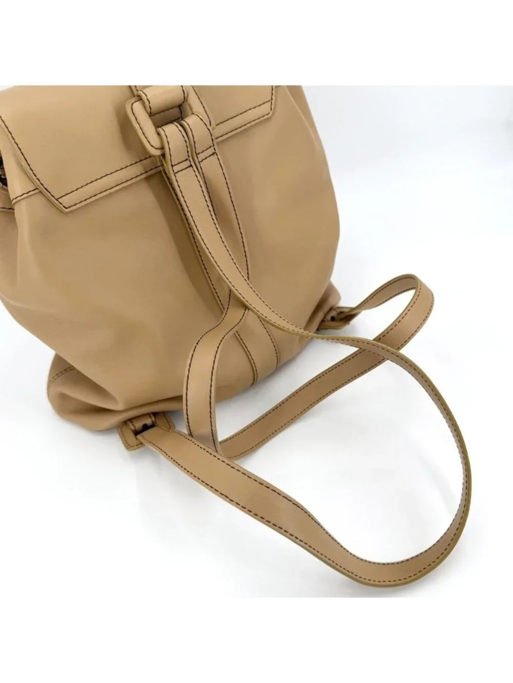 Chanel Backpack CC Logo Leather Brown Black